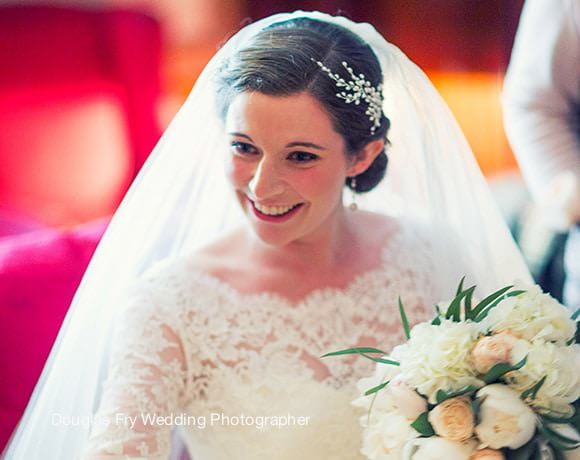 Wedding Photograph of bride getting ready for wedding at St Luke's Church in Chelsea