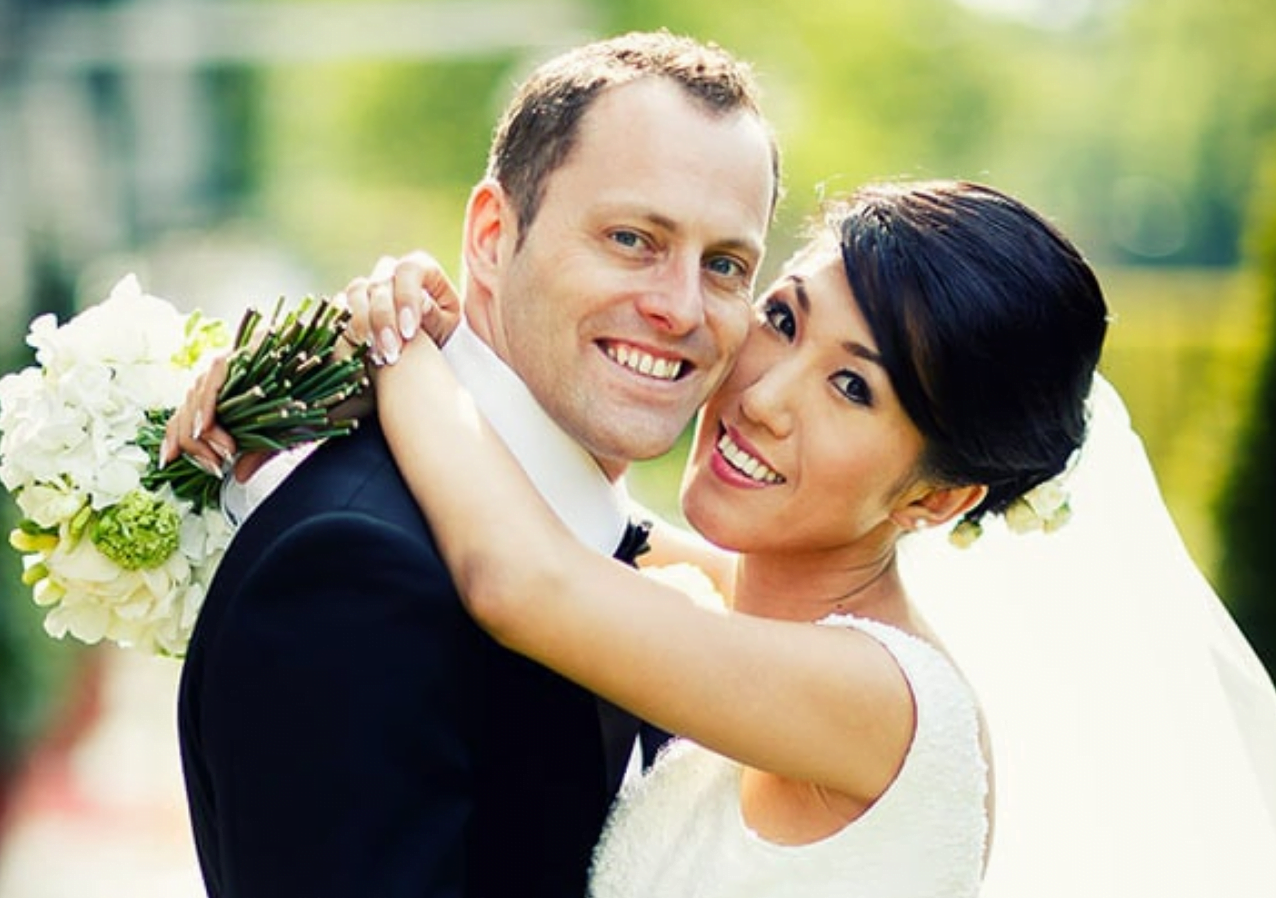 Mandarin Oriental Couple photographed after wedding