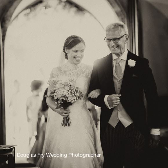 Bride and Father - Church hampshire wedding photographer