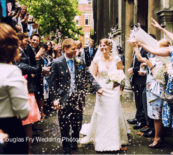 St Bride's Church wedding photographer - confetti shot