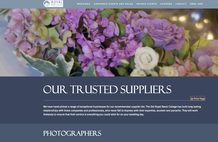 ORNC Old Royal Naval College Trusted Supplier - Photographer