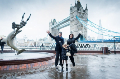 Rainy photography in London around Sites