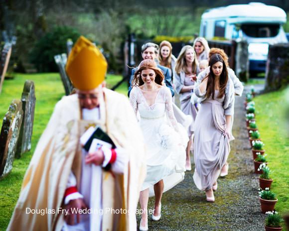 Wedding Photographed in Carlisle 3 Bride arriving at Church