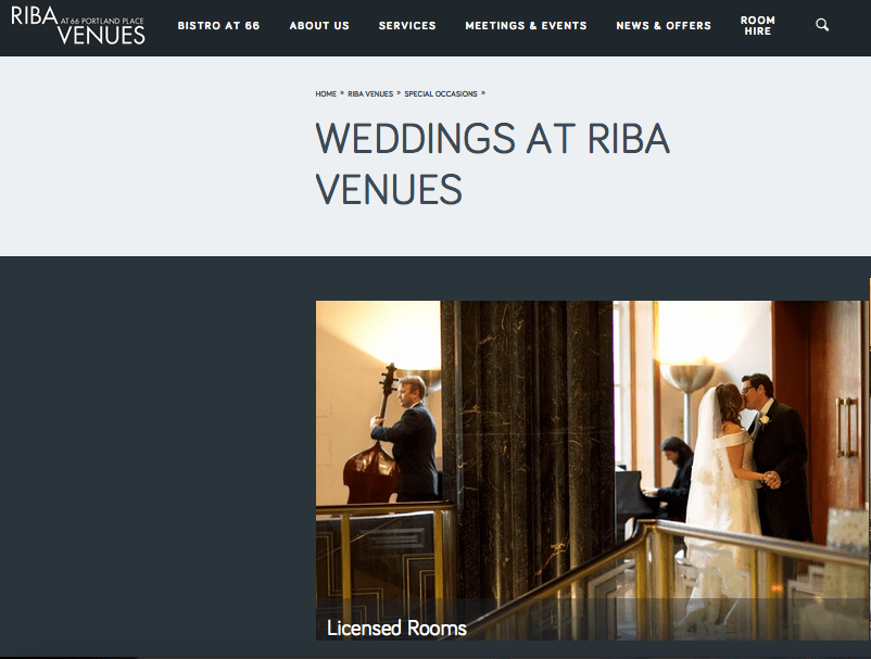 RIBA Website - Weddings Section