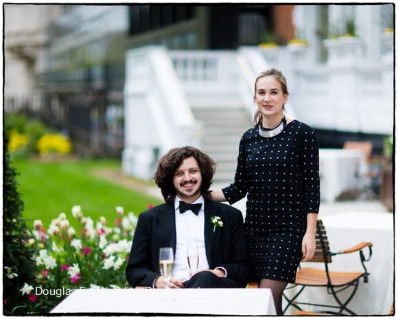 Wedding Photograph at Mandarin of Guests in Garden