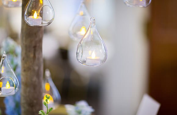 Tealights at weddding in London