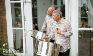Band playing at anniversary party in London - photographed by Douglas Fry