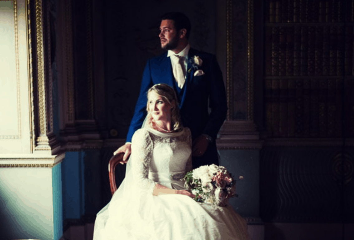 Wedding photograph in Long Gallery
