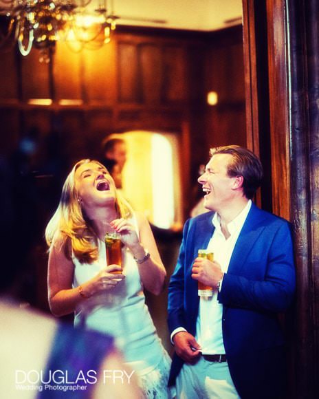 Guests Laughing at the end of the evening - wedding
