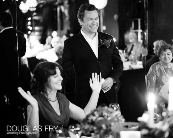 Groom making speech at Crazy Bear Hotel