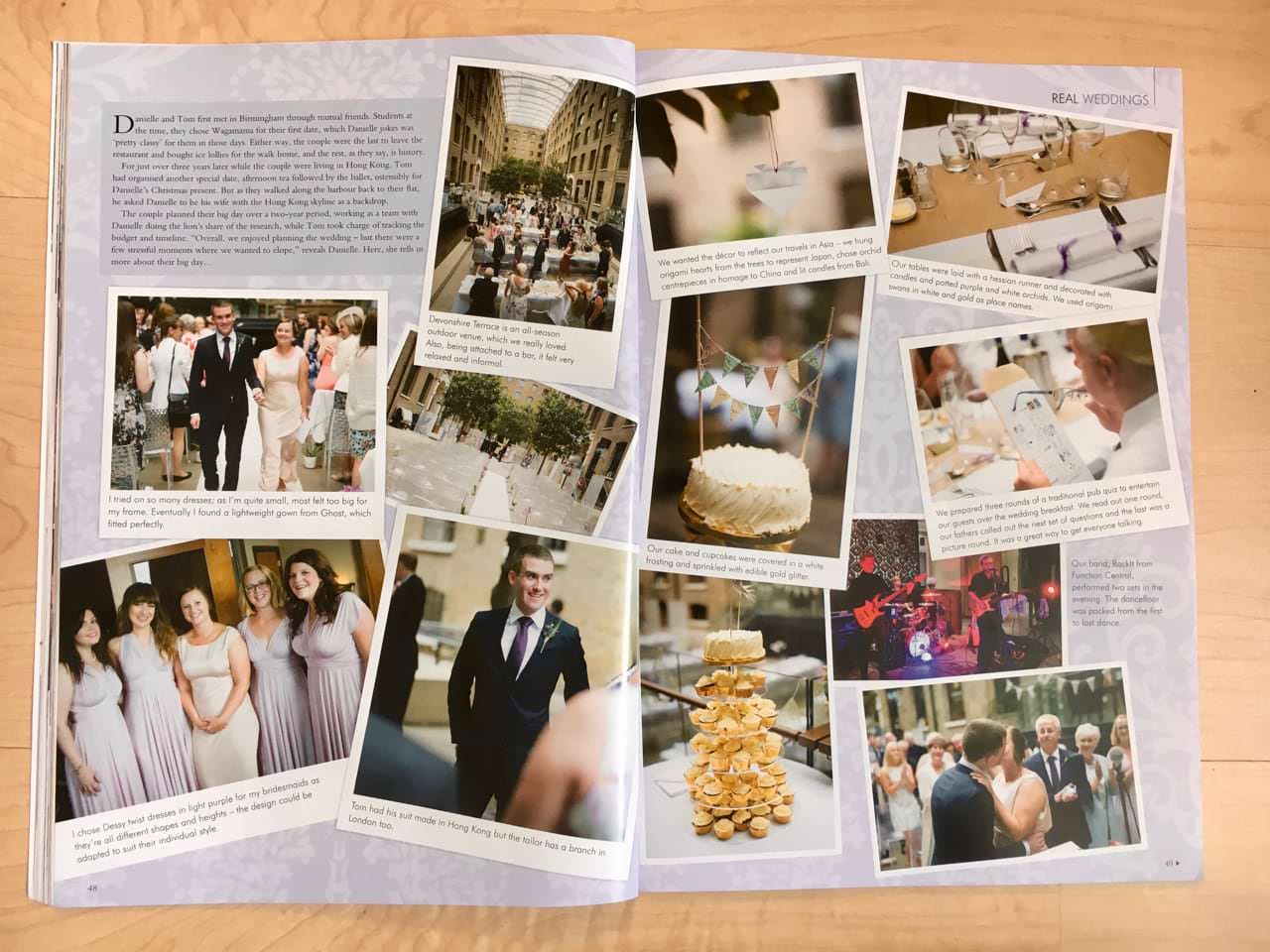 Photographs of wedding at Devonshire Place by Douglas Fry in magazine feature