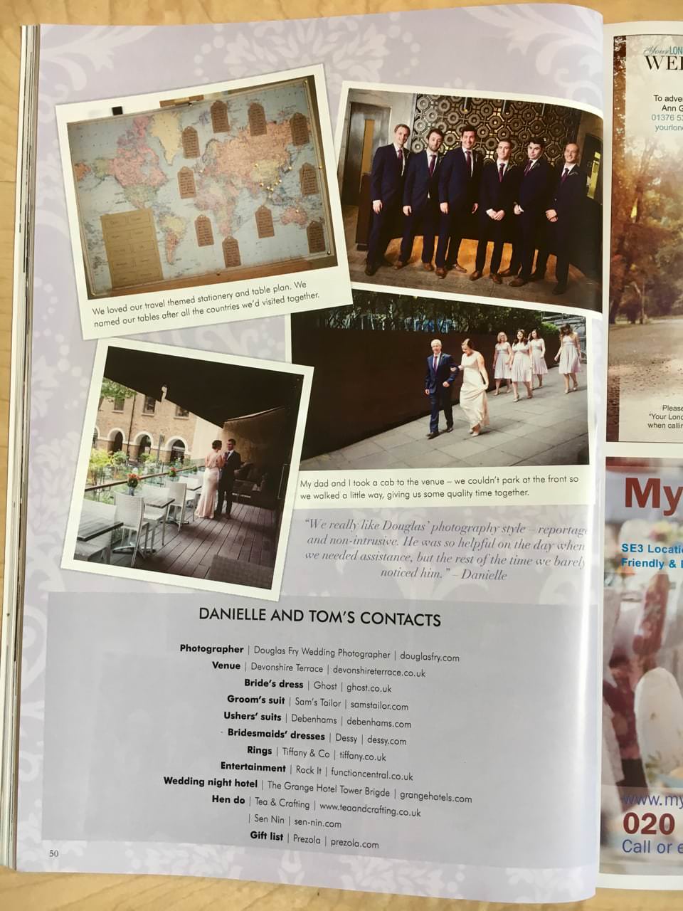 Magazine article - page discussing suppliers