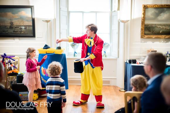 Naming Ceremony at the Queen's House, The National Maritime Museum, Greenwich 4 Clown during naming ceremony at Queen's House