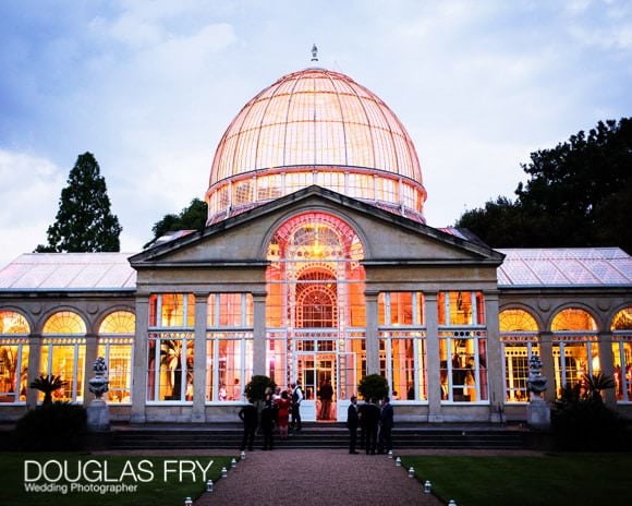 Great Conservatory - lit up at night - during wedding reception
