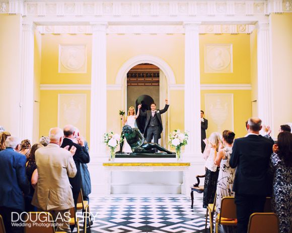 At the end of the wedding ceremony - at Syon House
