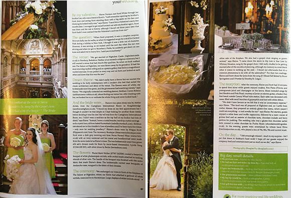 Highclere Castle wedding photographs by Douglas Fry appearing in magazine feature