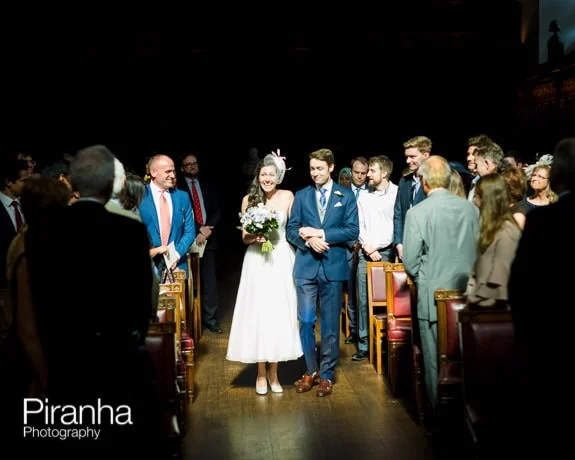 Middle Temple Wedding 2 Bride and groom walking down aisle ready for weddding ceremony