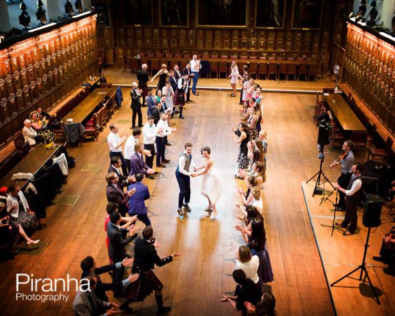 Dancing at Middle Temple at end of wedding reception