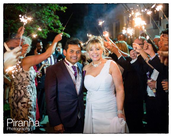 Wedding Photographer Stationers' Hall in September 10 Wonderful sparklers for bride and groom going away in London