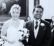 bride and groom - wedding photographer at stationers hall in London