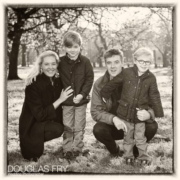 Family photographed together on Clapham Common