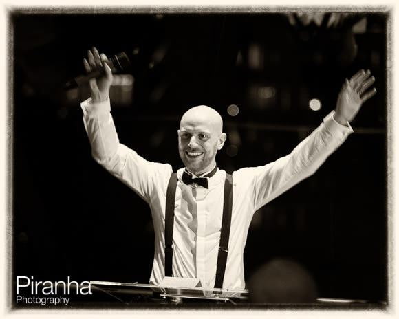 Groom during his wedding speech at Gherkin