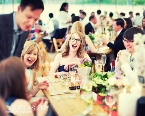 Wedding reception - photograph of guest during wedding breakfast