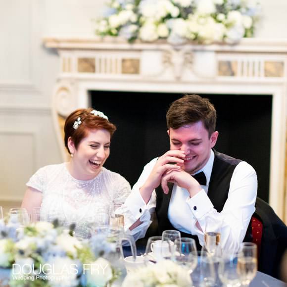 Wedding Photograph of bride and groom during reception at Admiral's House