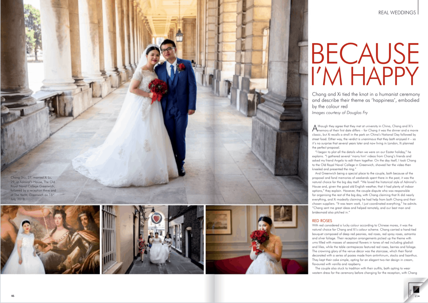 Real Wedding Feature in Magazine with Douglas Fry Photography