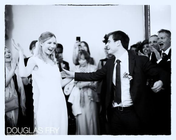 Couple dancing during wedding at 28 Portland Place in London