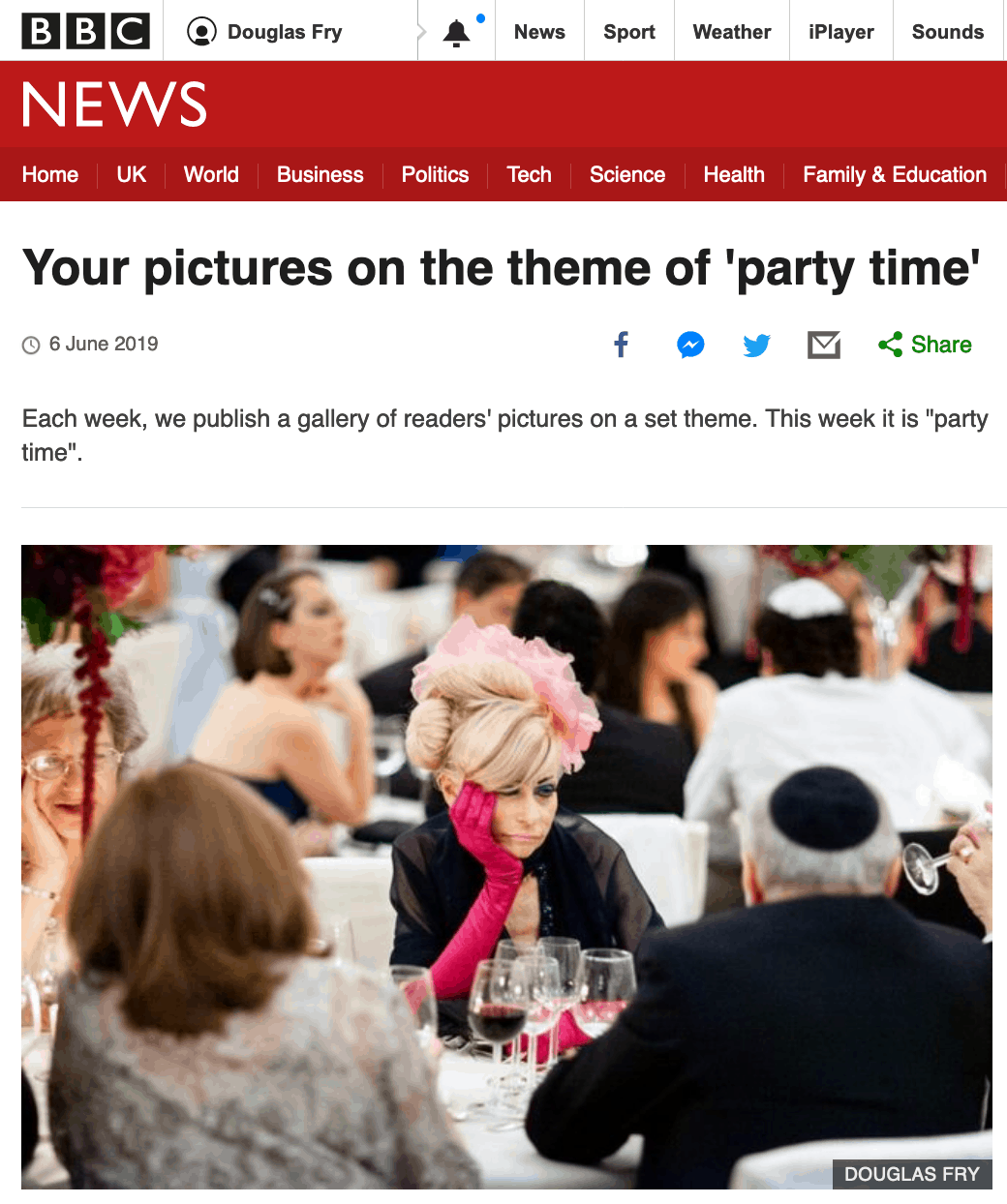 Photograph on BBC News Website taken by Douglas Fry at London Wedding