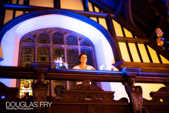 Throwing the bouquet to bridesmaid