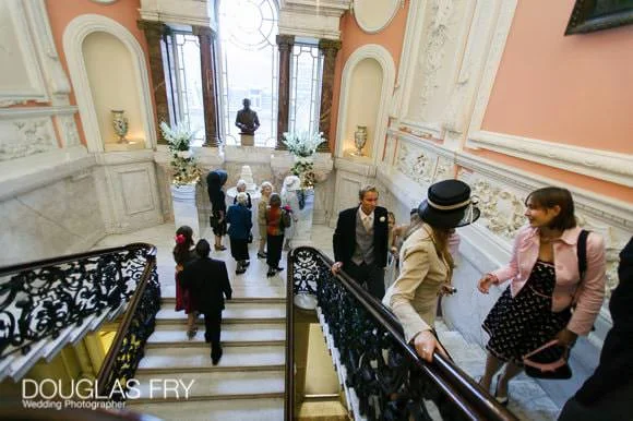 A Wedding at Dartmouth House in London 11 Going up stairs for dinner at Dartmouth House