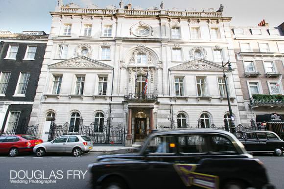 Taxi outside front of Dartmouth House in Mayfair