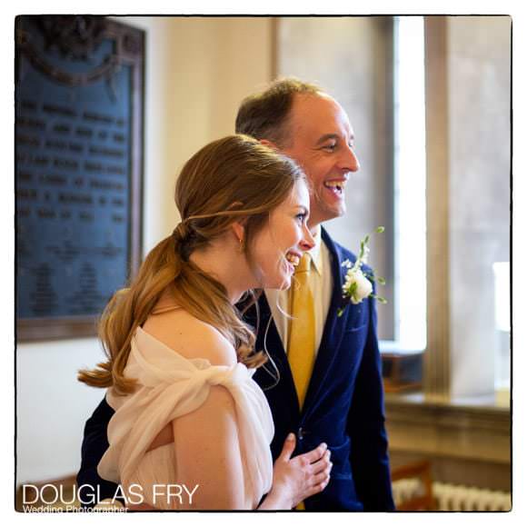 photograph of the Wedding couple after signing the Registers