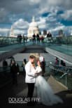 London photography for wedding couple on the Millennium Bridge