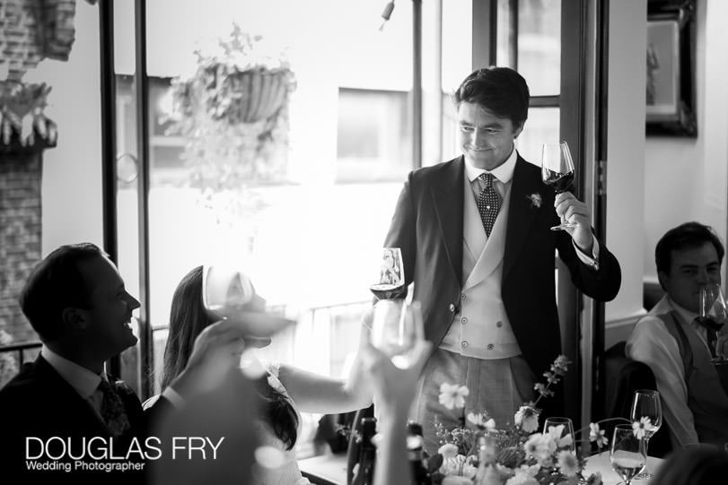 Speeches at London wedding photographed by Douglas Fry