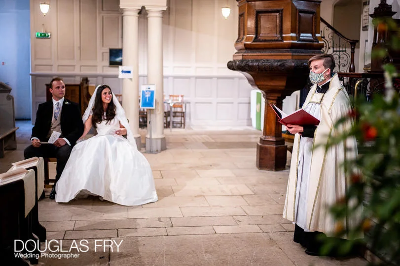 London Wedding with Social Distancing - Wedding Photography by Douglas Fry 1 wedding ceremony with social distancing and facemask