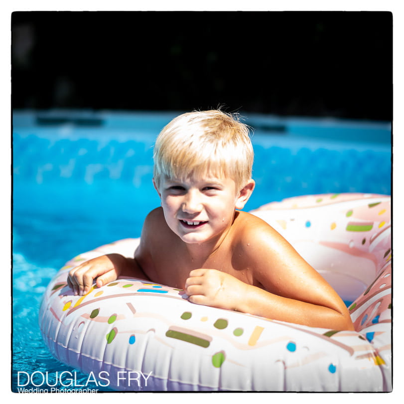 Boy in swimming pool