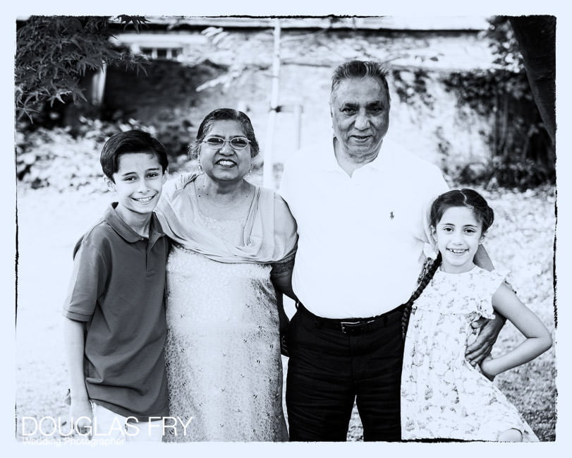 Grandparents photographed with the grandchildren in Oxfordshire