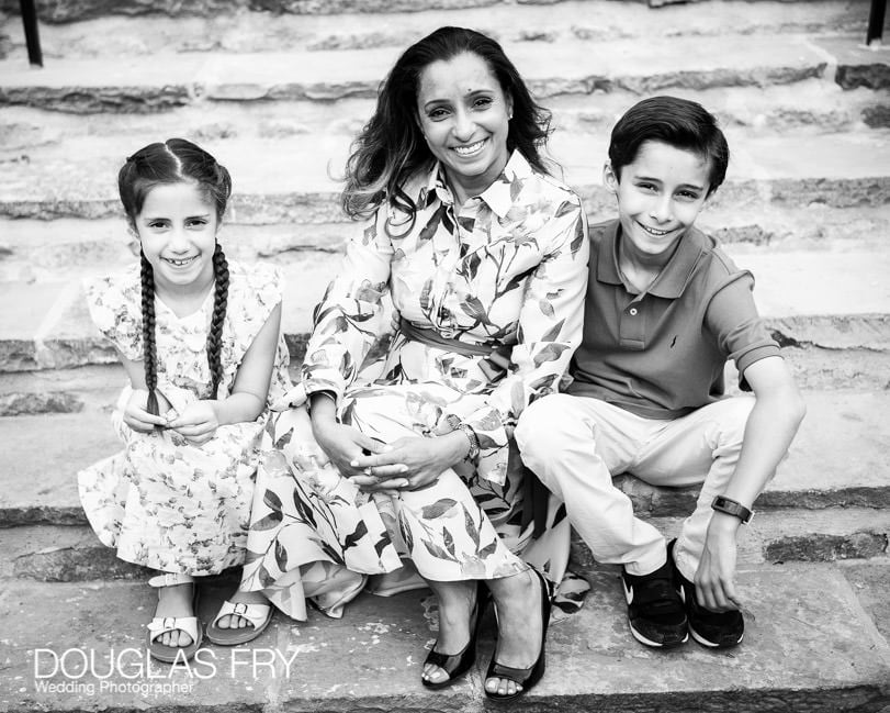 Mother and children photographed together