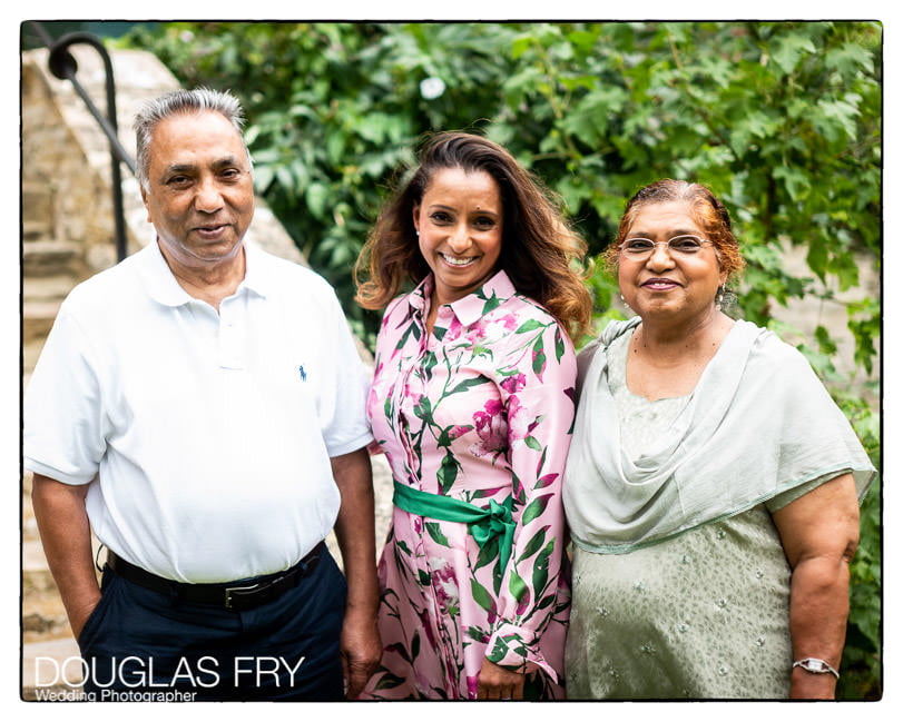 Grandparents photographed with family members