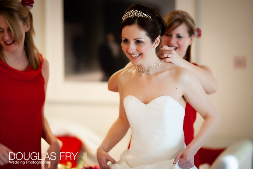 Bride getting ready for wedding