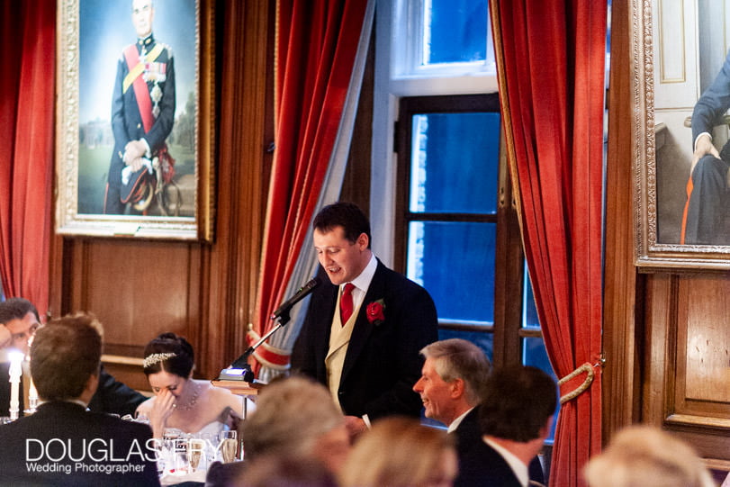 Groom's speech at HAC during wedding reception