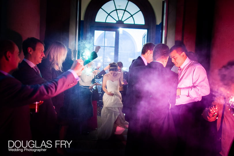 Bride leaving HAC with fireworks