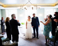 Social distancing at London wedding ceremony