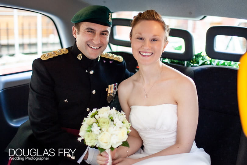 London Wedding Photographer taxi photography of couple