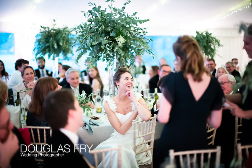 bride at country wedding photographed with Leica Noctilux Lens in low light