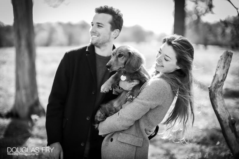 Engagement Photoshoot in London - Richmond Park with dog