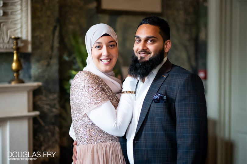 Two guests photographed at wedding reception at Hollywood Arms